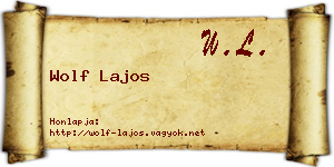 Wolf Lajos névjegykártya
